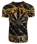 Men’s T Shirts Leaf Weed Cannabis Top Urban Hip Hop Tee Men Marijuana Ganja Shirt - Georgio Peviani