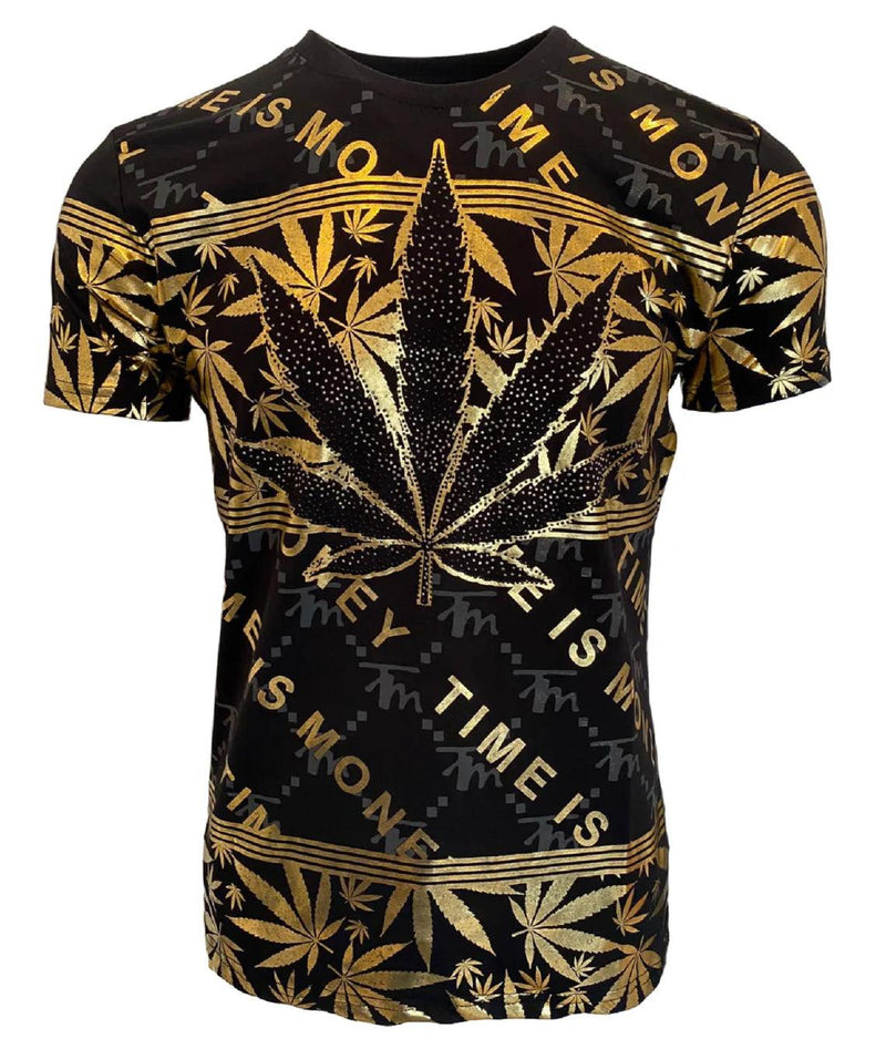 Men’s T Shirts Leaf Weed Cannabis Top Urban Hip Hop Tee Men Marijuana Ganja Shirt - Georgio Peviani