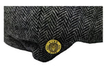 Mens Herringbone Hat 8 Panel Flat Cap Peaky Blinders Newsboy Tweed Baker Boy Gatsby 100% Wool Hat - Georgio Peviani