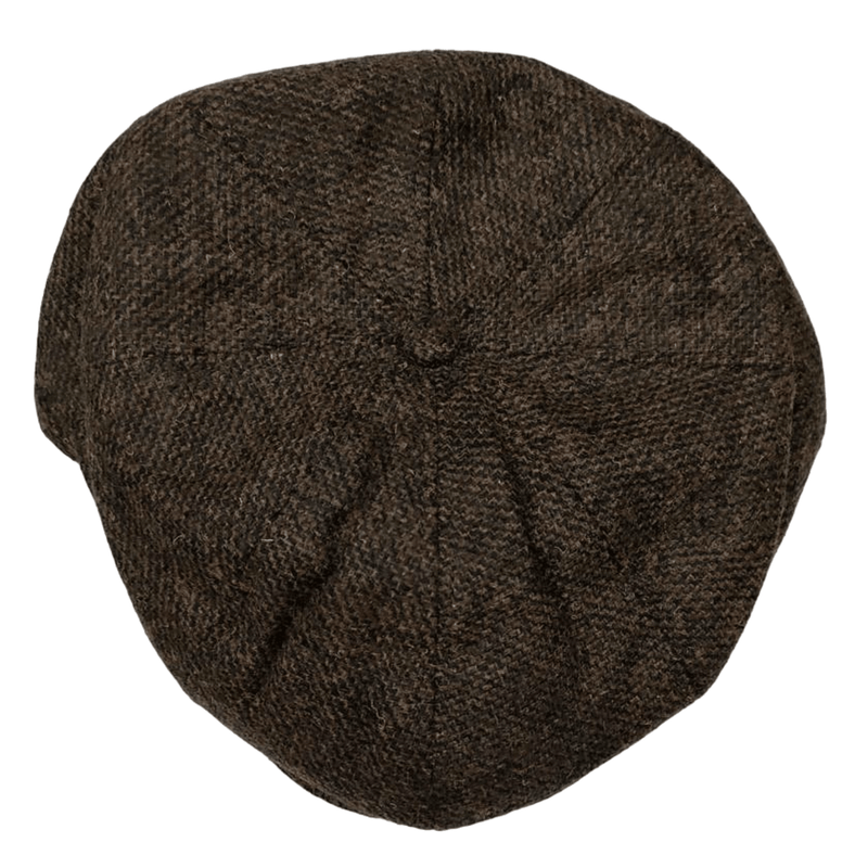 Peaky Blinders Newsboy Hat Gatsby Cap Flat Tweed herringbone 8 Panel Baker Boy - Georgio Peviani