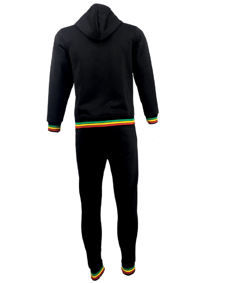 Mens Tracksuit 2 Piece Zipper Rasta Multicolour Men's Matching Sweatshirts Sweatpants Athletic Hoodie & Joggers Zip Pants Bottoms Track Suit - Georgio Peviani