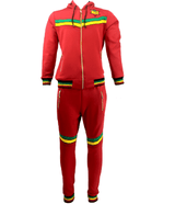 Mens Tracksuit 2 Piece Zipper Rasta Multicolour Men's Matching Sweatshirts Sweatpants Athletic Hoodie & Joggers Zip Pants Bottoms Track Suit - Georgio Peviani