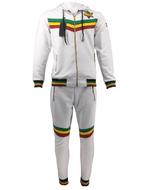 Mens Tracksuit 2 Piece Zipper Rasta Multicolour Men's Matching Sweatshirts Sweatpants Athletic Hoodie & Joggers Zip Pants Bottoms Track Suit - Georgio Peviani
