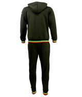 Mens Tracksuit 2 Piece Zipper Rasta Multicolour Men's Matching Sweatshirts Sweatpants Athletic Hoodie & Joggers Zip Pants Bottoms Track Suit - Georgio Peviani