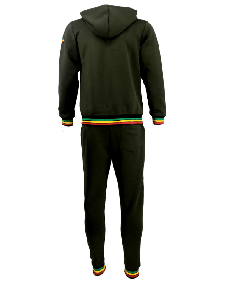 Mens Tracksuit 2 Piece Zipper Rasta Multicolour Men's Matching Sweatshirts Sweatpants Athletic Hoodie & Joggers Zip Pants Bottoms Track Suit - Georgio Peviani