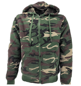 Mens Camouflage Hoodie Fur Lined Full Zip Army Camo Military Sherpa Hooded Men Warm Winter Jacket M - 3XL - Georgio Peviani