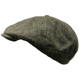 Peaky Blinders Newsboy Hat Gatsby Cap Flat Tweed herringbone 8 Panel Baker Boy - Georgio Peviani