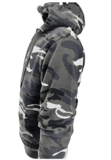 Mens Camouflage Hoodie Fur Lined Full Zip Army Camo Military Sherpa Hooded Men Warm Winter Jacket M - 3XL - Georgio Peviani