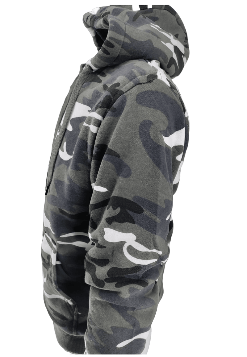 Mens Camouflage Hoodie Fur Lined Full Zip Army Camo Military Sherpa Hooded Men Warm Winter Jacket M - 3XL - Georgio Peviani