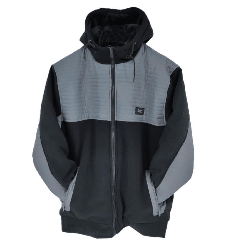 Mens Fleece Jacket Men Warm Winter Two Tone Hooded Zip Up Hoodie Bomber Jackets Work & Casual Soft Coat - Georgio Peviani