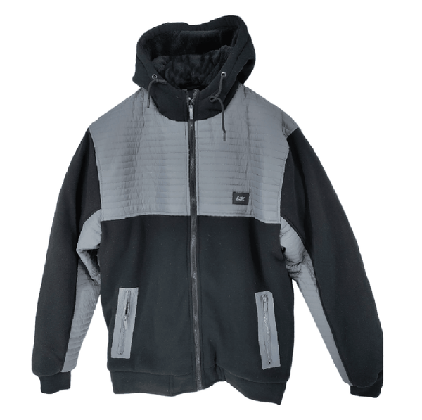 Mens Fleece Jacket Men Warm Winter Two Tone Hooded Zip Up Hoodie Bomber Jackets Work & Casual Soft Coat - Georgio Peviani