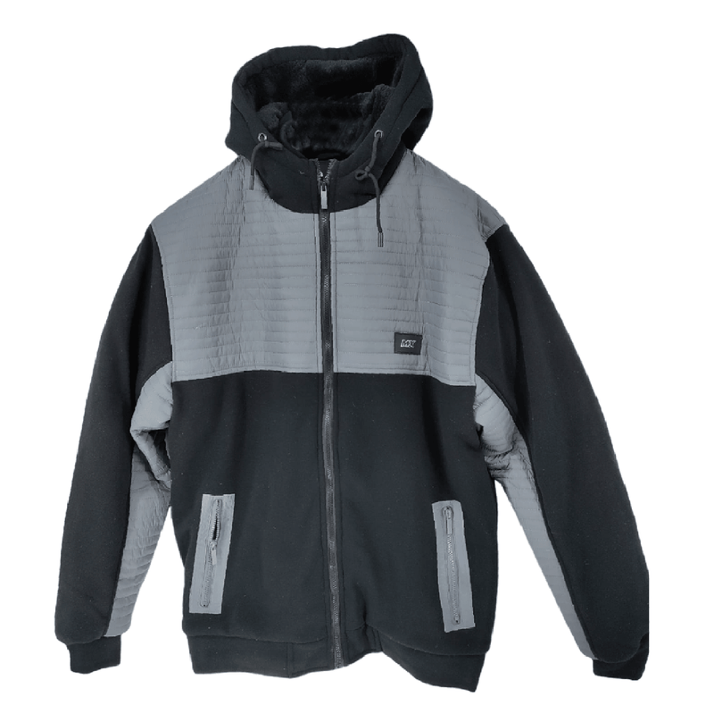 Mens Fleece Jacket Men Warm Winter Two Tone Hooded Zip Up Hoodie Bomber Jackets Work & Casual Soft Coat - Georgio Peviani