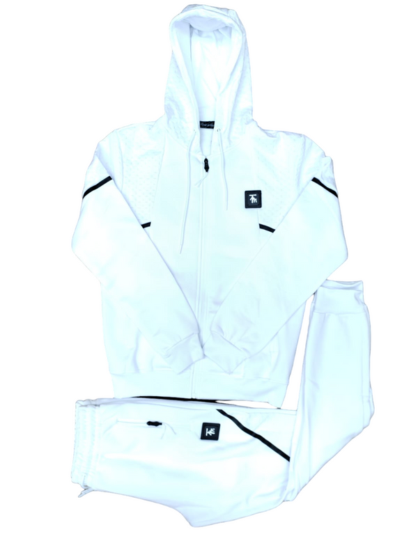 Mens White Time Is Money Tracksuit 2 Piece Set Men Urban Hoodie & Joggers Zip Pants Matching Sweatshirts Sweatpants Hoodie & Joggers Bottoms