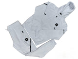 Mens White Time Is Money Tracksuit 2 Piece Set Men Urban Hoodie & Joggers Zip Pants Matching Sweatshirts Sweatpants Hoodie & Joggers Bottoms