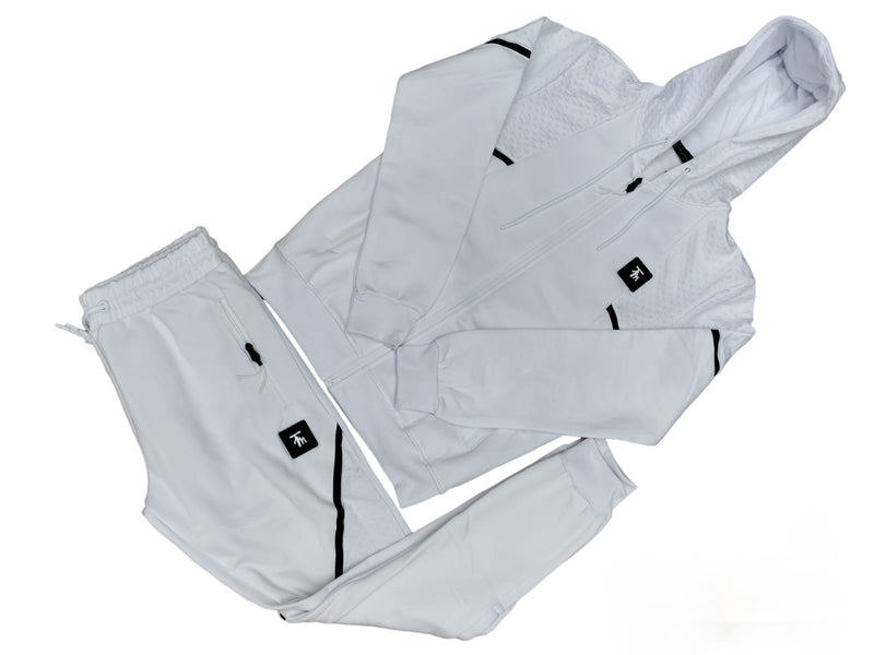 Mens White Time Is Money Tracksuit 2 Piece Set Men Urban Hoodie & Joggers Zip Pants Matching Sweatshirts Sweatpants Hoodie & Joggers Bottoms