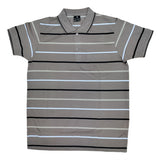 Mens Polo Striped Shirt Pique Short Sleeve Top Summer Casual With Pocket M - XXL