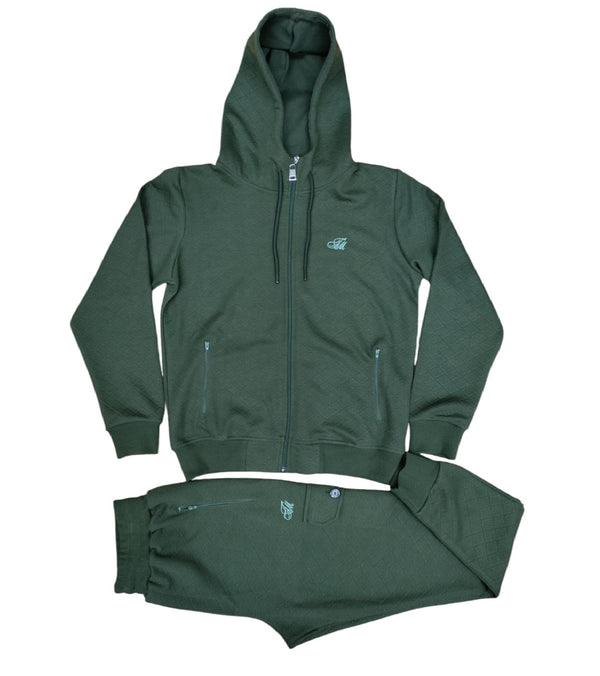 Mens TiM Tracksuit Slim Fit Urban Zip Up Hoodie Top & Matching Jogger 2pcs Set