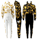 Mens Tracksuit Hoodie Sweatshirt & Jogger Pants Men's Set 3D Print 2-Pcs Suits Zipper Slim Jogging Sweatpants Athletic Track Suit - Georgio Peviani