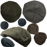 Peaky Blinders Newsboy Hat Gatsby Cap Flat Tweed herringbone 8 Panel Baker Boy - Georgio Peviani