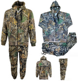 Mens Jungle Print Tracksuit 2pcs Full Set Trouser Hoodie Hunting Combat Sweat