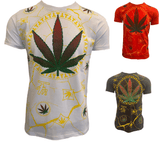Men’s Ganja Leaf T Shirts Weed Cannabis Top Urban Hip Hop Tee Men Summer Marijuana Shirt T-Shirt - Georgio Peviani