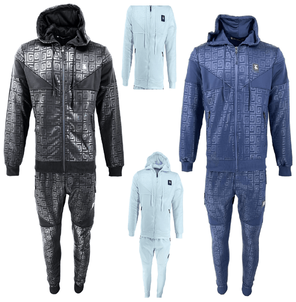 Mens TiM Tracksuit Set Men Printed Urban Hip Hop Top Bottoms Joggers 2ps Outfit - Georgio Peviani
