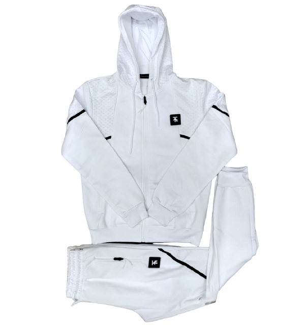 Mens White Time Is Money Tracksuit 2 Piece Set Men Urban Hoodie & Joggers Zip Pants Matching Sweatshirts Sweatpants Hoodie & Joggers Bottoms