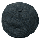 Peaky Blinders Newsboy Hat Gatsby Cap Flat Tweed herringbone 8 Panel Baker Boy - Georgio Peviani