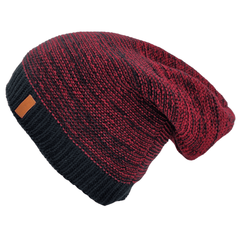 Mens Ladies Knitted Woolly Winter Slouch Beanie Hat Cap One Size Skateboard Warm Hats - Georgio Peviani