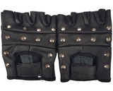 Mens Black Stud Leather Gloves Womens Studded Leather Gloves Winter Season Gloves Unusual Gifts Punk Gothic Driving Cycling Party Gloves - Georgio Peviani