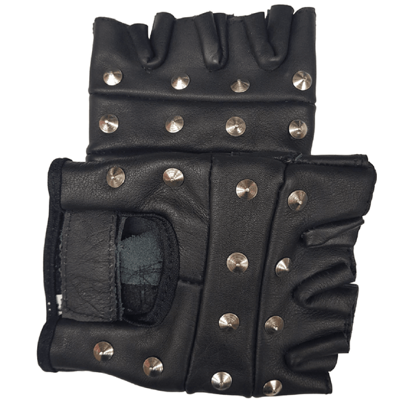 Mens Black Stud Leather Gloves Womens Studded Leather Gloves Winter Season Gloves Unusual Gifts Punk Gothic Driving Cycling Party Gloves - Georgio Peviani