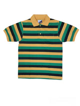 Men's Rasta Polo Striped T Shirt Men Collar Short Sleeves Shirt Top Pendeen Tee