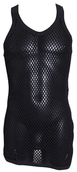 Mens String Mesh Vest 100% Cotton Mesh Fish Net Fitted String Vest Size-M To XL - Georgio Peviani