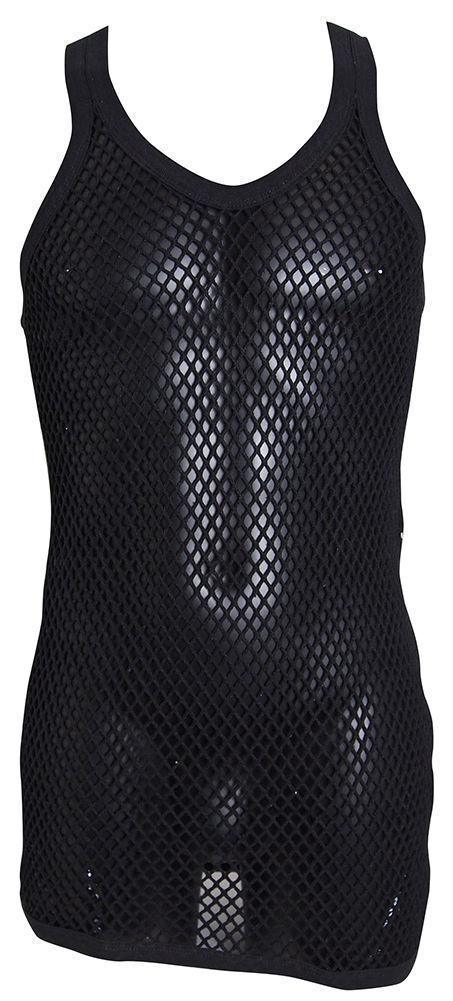 Mens String Mesh Vest 100% Cotton Mesh Fish Net Fitted String Vest Size-M To XL - Georgio Peviani