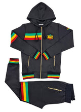 Mens Rasta Tracksuit 2 Piece Zipper Multicolour Men's Matching Sweatshirts Sweatpants Athletic Hoodie & Joggers Zip Pants Bottoms Track Suit (Rasta Lion)