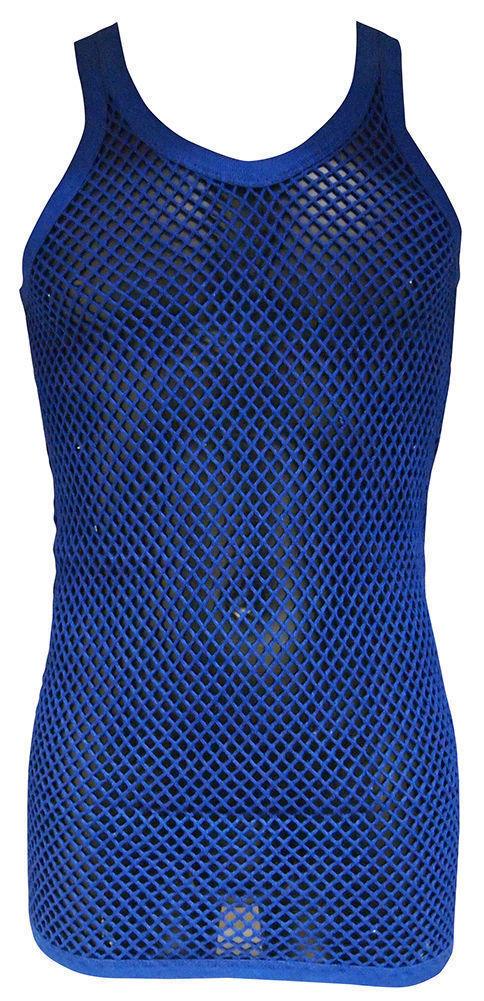 Mens String Mesh Vest 100% Cotton Mesh Fish Net Fitted String Vest Size-M To XL - Georgio Peviani