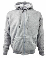 Mens Thick Soft Fur Fleece Heavy Duty Work Hoodie Winter Black Sweatshirt Men Fur Full Zip Up Sweatshirts - Georgio Peviani