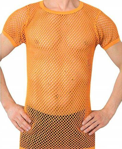 Mens Crystal String Mesh Tops Cotton Men Mesh Fishnet Short Sleeve T-Shirt Top Tee - Georgio Peviani