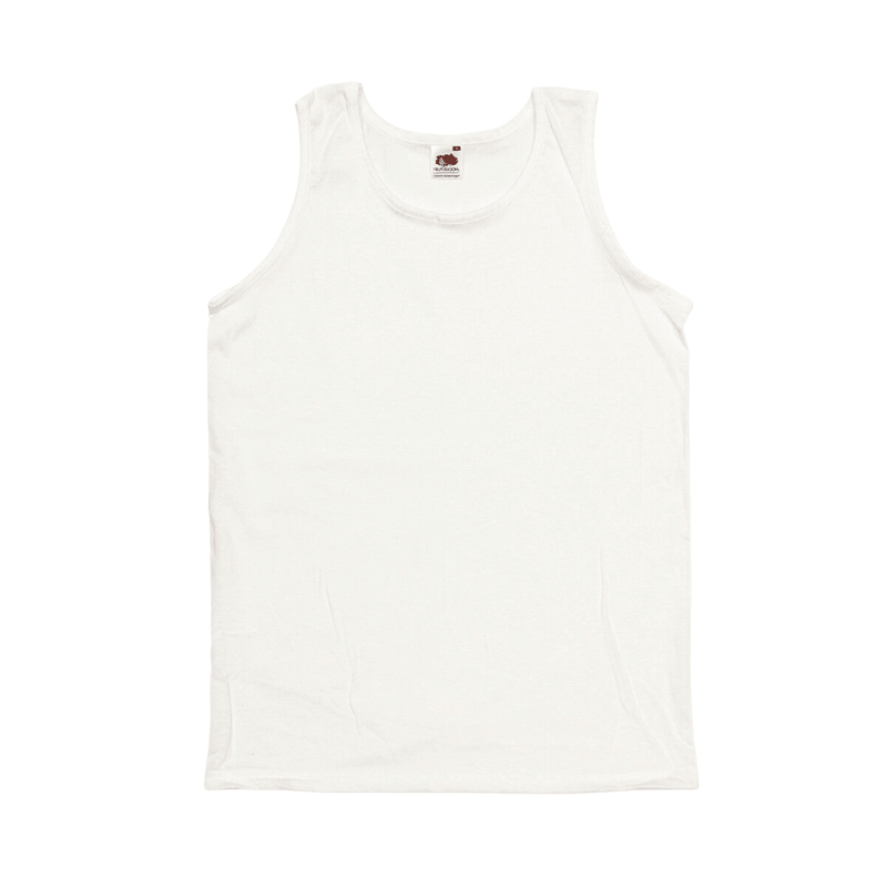 Mens Vests Top Plain Tank Fruit Of The Loom Athletic Gym Training T Shirt Vest Casual Wear Shirt - Georgio Peviani