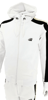 Mens Zip Up Hoodie & Joggers Tracksuit Set Men White Matching Urban Fashion Sweatshirts Sweatpants Athletic Track Suit - Georgio Peviani