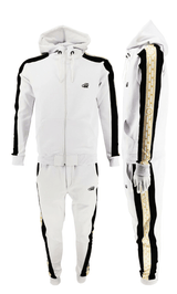 Mens Zip Up Hoodie & Joggers Tracksuit Set Men White Matching Urban Fashion Sweatshirts Sweatpants Athletic Track Suit - Georgio Peviani
