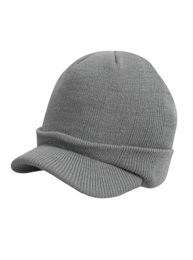 Unisex Esco Peaked Army Beanie Hat Warm Wooly Winter Mens/Ladies Cadet Ski Cap One Size - Georgio Peviani