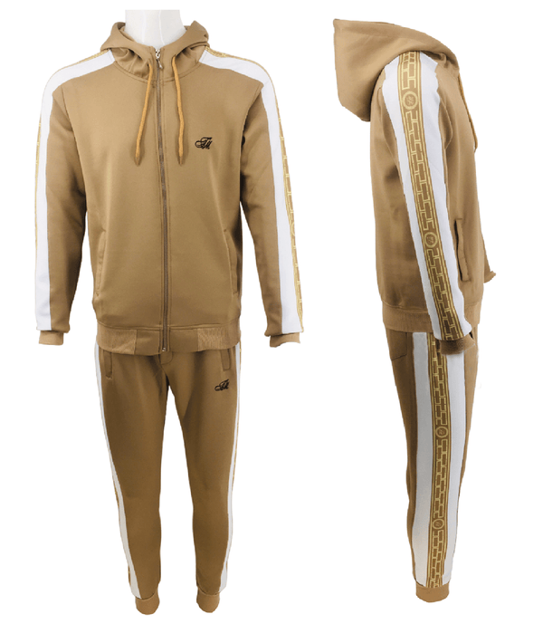 Mens Silk Tracksuit Zip Up Hoodie & Joggers Set Men Matching Urban Fashion Sweatshirts Sweatpants Athletic Track Suit - Georgio Peviani