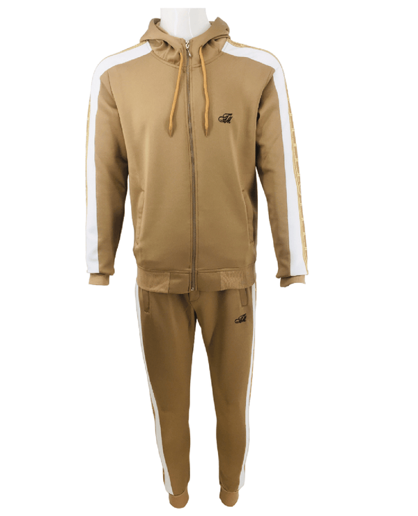Mens Silk Tracksuit Zip Up Hoodie & Joggers Set Men Matching Urban Fashion Sweatshirts Sweatpants Athletic Track Suit - Georgio Peviani