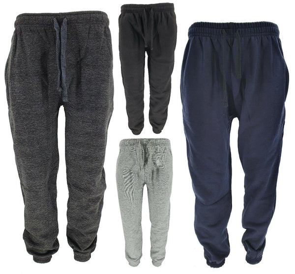 Men's Tracksuit Heavy Fleece Jogging Bottom Gym Sweat Jogger Pants Cuffed Hem - Georgio Peviani