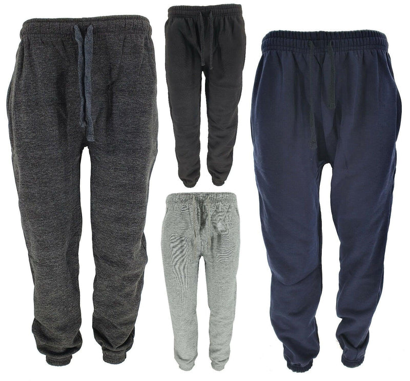 Men's Tracksuit Heavy Fleece Jogging Bottom Gym Sweat Jogger Pants Cuffed Hem - Georgio Peviani