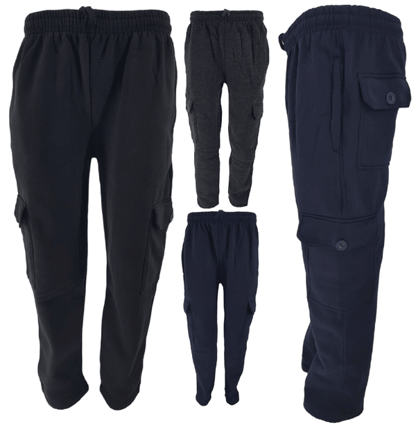 Mens Crystal Finest Jogging Bottom Fleece Men Elasticated 6 Pockets Gym Trousers - Georgio Peviani