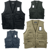 Mens Vest Waistcoat Utility Multi Pocket Workwear Body Warmer Gillet Fisherman - Georgio Peviani