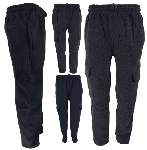 Mens Crystal Finest Jogging Bottom Fleece Men Elasticated 6 Pockets Gym Trousers - Georgio Peviani