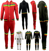 Mens Tracksuit 2 Piece Zipper Rasta Multicolour Men's Matching Sweatshirts Sweatpants Athletic Hoodie & Joggers Zip Pants Bottoms Track Suit - Georgio Peviani
